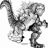 Coloring Godzilla Pages Popular Print sketch template
