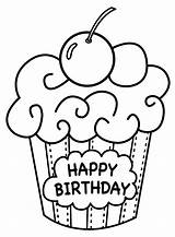 Coloring Birthday Pages Cupcake Kids Cake Wishes Write Future sketch template