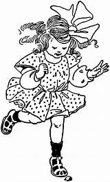 Girl Hopping Clipart Hopscotch Hop Vintage Child Coloring Clip Digital Pages Stamp Etc Stamps Cliparts Boy Template Sketch Original Usf sketch template