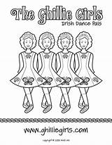 Coloring Irish Dance Pages Girls Dancing Ghillie Step Heidi Pals Will Dresses Dancers Book Kids Visit Popular Activities sketch template
