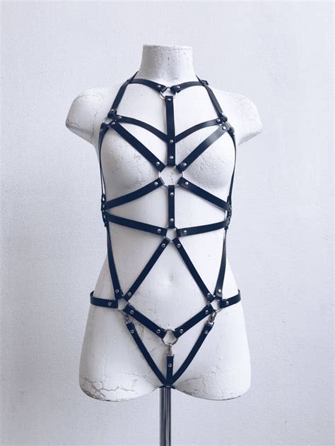full body harness woman leather harness lingerie bdsm