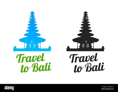 travel  bali logo  travel agency vector illustration  bratan temple  bali indonesia