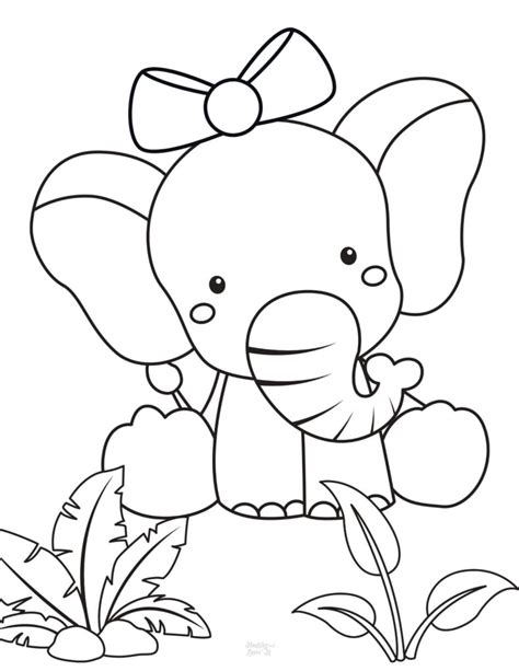 elephant coloring pages animals printable elephants color sheets print