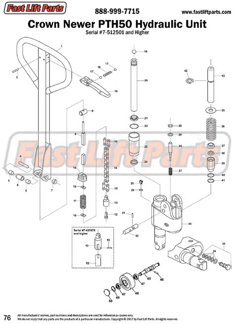 crown newer pth  hydraulic unit  drawing fast lift parts