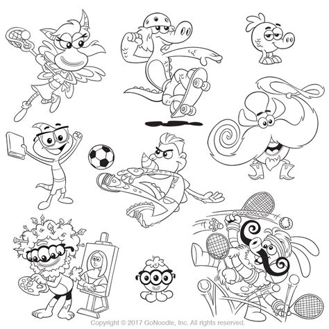gonoodle characters coloring pages
