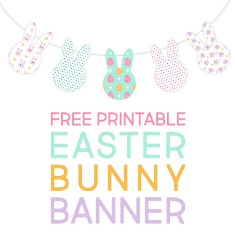 printable easter bunny banner  cottage market