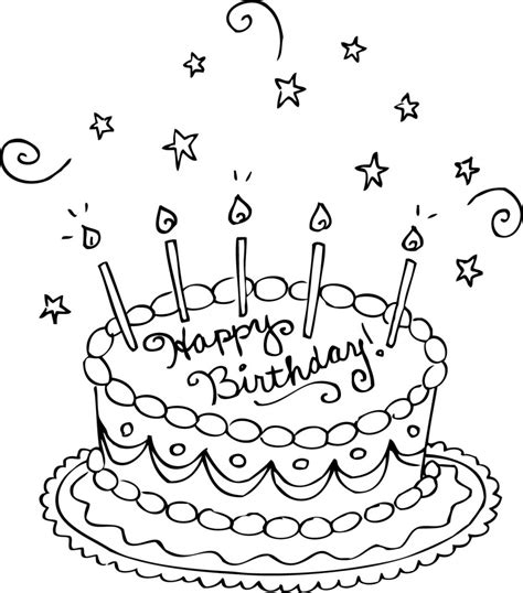 printable birthday cake coloring pages  kids