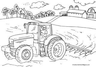 barn colouring page tractor coloring pages