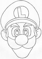 Luigi Coloring Face Mushroom Kingdom Print Popular Deviantart Coloringhome sketch template