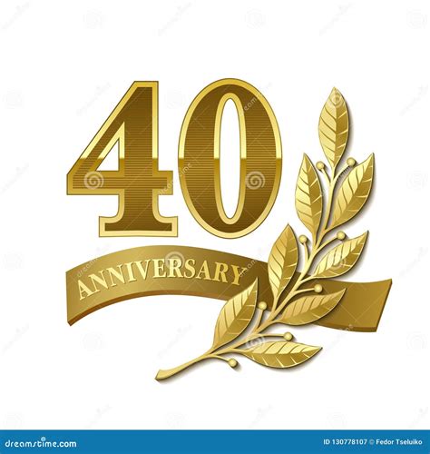 anniversary gold plated label stock vector illustration  years emblem