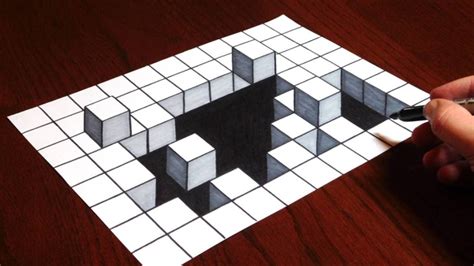 How To Draw 3d Cubes Hole Optical Illusion Drawing Illusion
