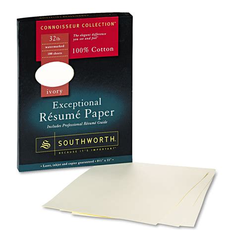 southworth  cotton resume paper  lbs     ivory wove