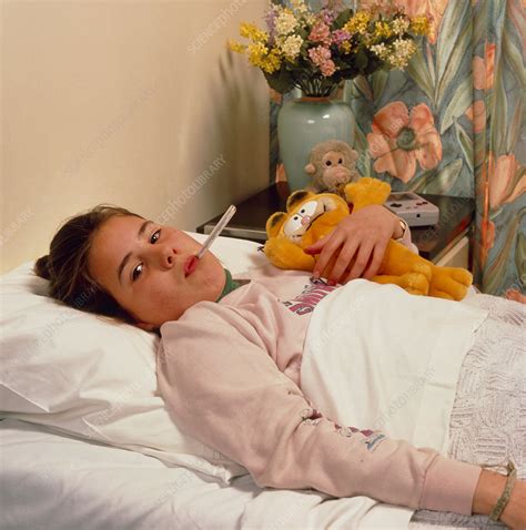 Young Girl In Hospital Having Temperature Taken Stock Image M825