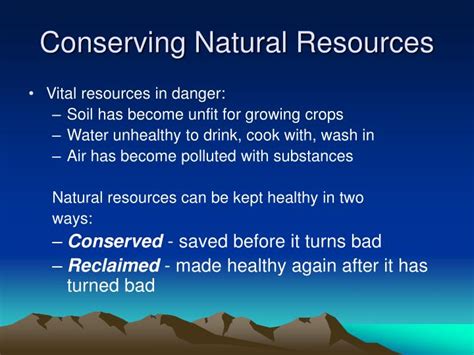 conserve natural resources   conserve natural resources