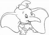 Dumbo Coloring Pages Printable Cute Cartoon Disney Drawing Smiling Baby Elephant Para Kids Prints Tiny Colorear Dibujos Print Imprimir Delightful sketch template