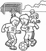Soccer Coloring Kids Pages Color Football Playing Printable Beautiful Sports sketch template