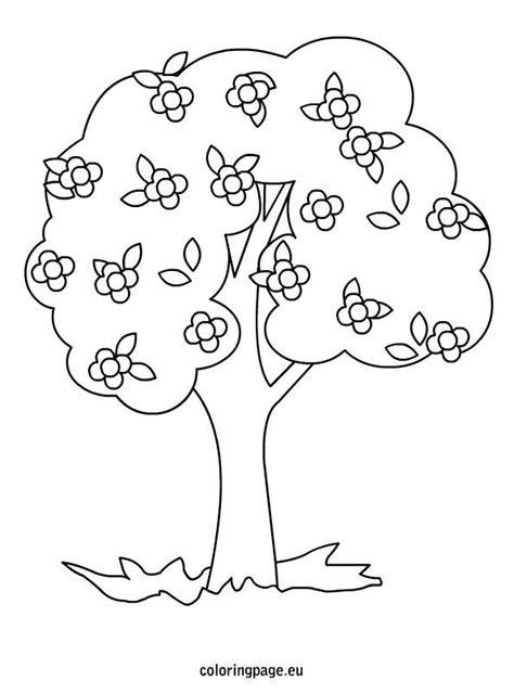 tree  flowers coloring pages flower coloring pages