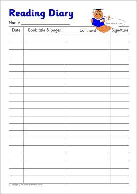 reading diary  sheets sb sparklebox homework resources reading record reading  home
