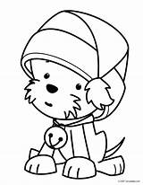Coloring Christmas Puppy Pages Printable Cute Santa Kids Puppies Colouring Color Print Girls Hat Printouts Drawing Dogs sketch template