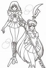 Coloring Sailor Saturn Pages Uranus Moon Neptune Dibujos Manga King Color Chibi Anime Printable Find Explore Page1 Uploaded Popular Girl sketch template