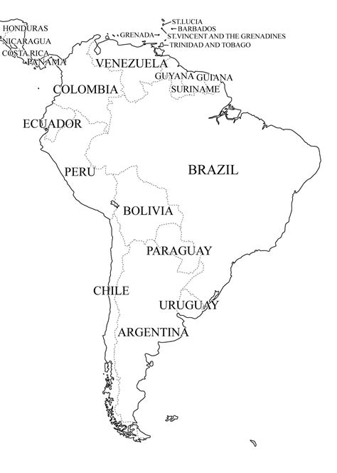 mapa politico de sudamerica  imprimir mapa de paises de sudamerica