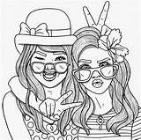 Coloring Pages Girls Friend Bff sketch template