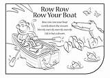 Row Boat Coloring Lyrics Clipart Songs Rhymes English Library Popular sketch template