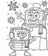 Christmas Coloring Spongebob Pages sketch template