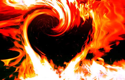 Burning Love Heart 2500×1600 High Definition Wallpaper