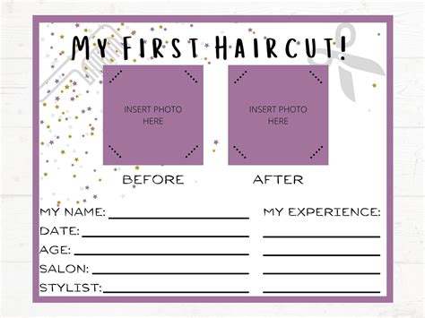 instant printable   haircut certificate  child  etsy uk