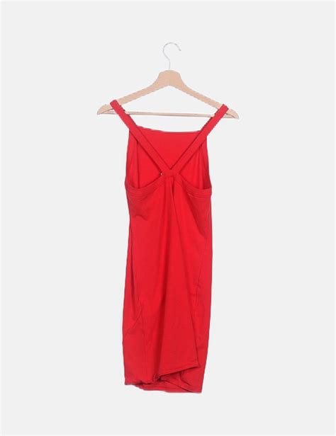 bershka vestido midi rojo descuento  micolet