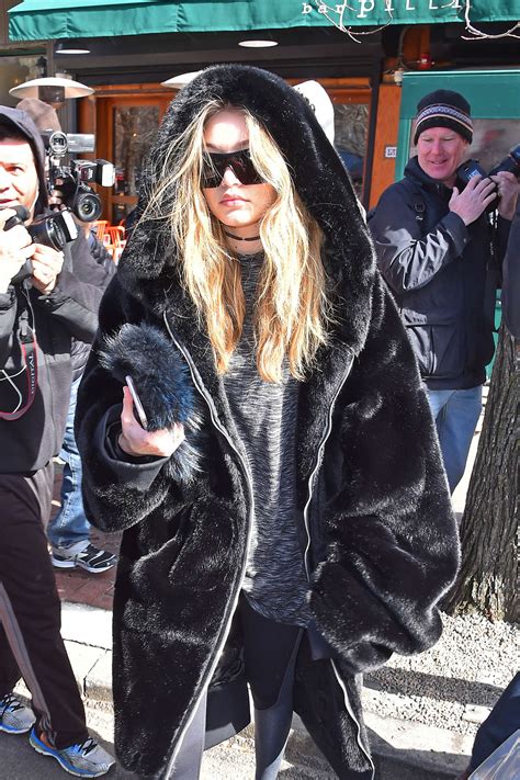 gigi hadid in black fur coat out in new york city gotceleb