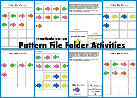 file folder activities  match sort count   fish themed