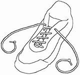 Shoe Lacing Method Laced Schematic Tightened sketch template