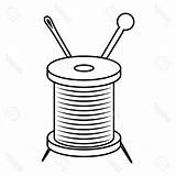 Thread Spool Needle Silhouette Vector Getdrawings Geekchicpro Icon sketch template
