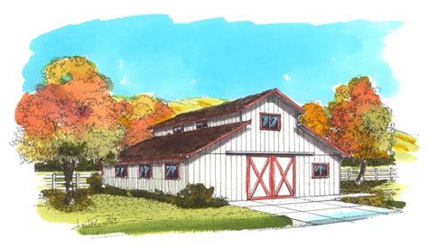 Ranchette Barn Pole Barn And Small Cattle Barn Plans By Bgs