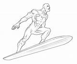 Surfer Silver Coloring Pages Character Surf Printable Temtodasas Comments Coloringhome sketch template