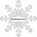 Coloring Snowflake Stencil Pattern Pages Stencils Crafts sketch template