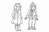 Coloring Clothes Winter Pages Snow Cloths Children Popular Coloringhome sketch template