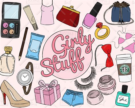 girly stuff clipart vector pack girly  girly clipart
