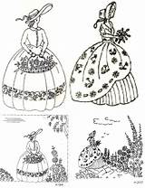 Embroidery Crinoline Transfer Lady Patterns Etsy Deighton Belle Southern Vintage Zoom Click sketch template