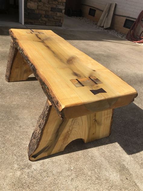 poplar  edge slab bench  butterfly liveedgefurniture wood