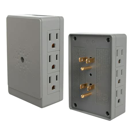 litesun  pack side entry outlet plug   electrical socket splitter wall mount current tap