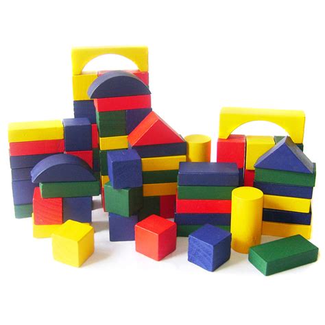 childrens pc wooden building blocks kids coloured construction toy