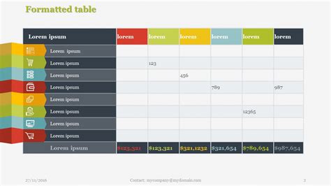 creative tables pack  powerpoint  templates creative