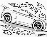 Wheels Hot Coloring Pages Set Racing sketch template