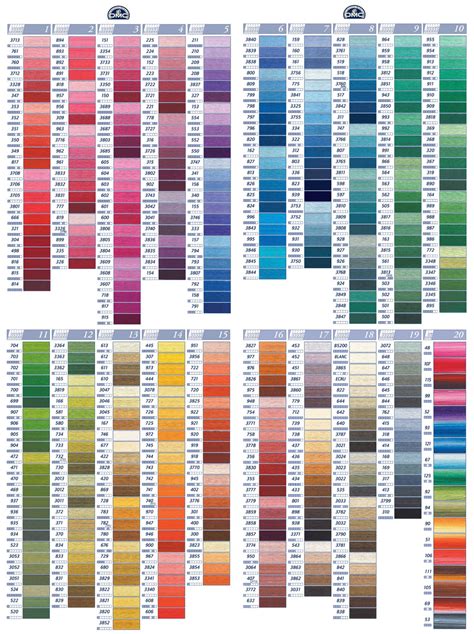 printable dmc color chart dmc color list printable dmc color