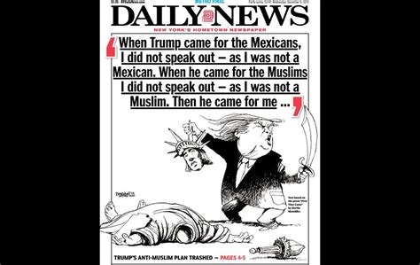 newspaper reactions  trump front page reactions  trumps muslim