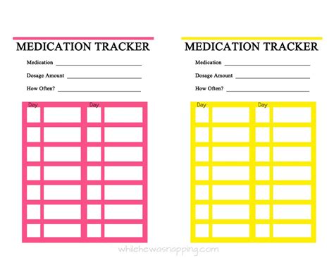 printable medication trackers    napping