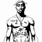 Tupac 2pac Shakur Cricut Xcolorings Lineart Rap Rapper sketch template